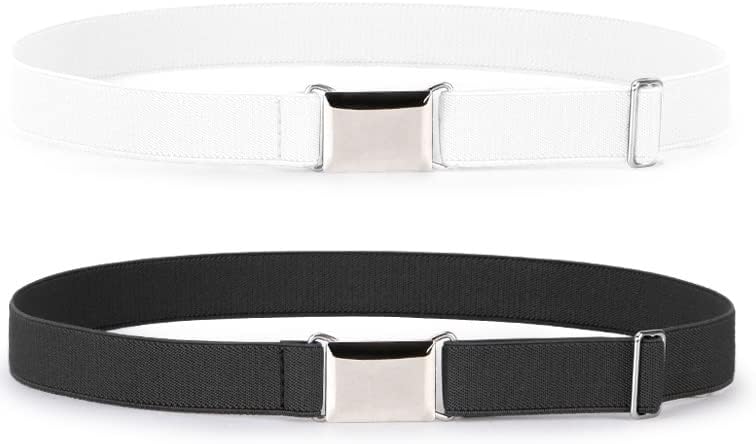Jas. Good Kids Toddler Belt Elastic Stretch Adjustable Belt for Boys and Girls with Silver Square Buckle 2 Pack - Image 2